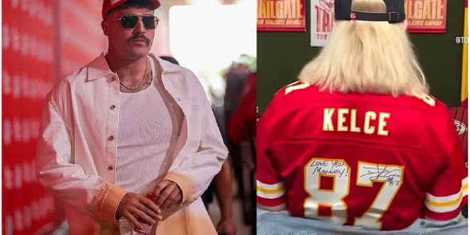 Travis Kelce's heartwarming three-word message to mom Donna as he signs her Chiefs jersey