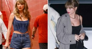 Taylor Swift's Versace Denim Corset is Actually a Sweet Travis Kelce Reference