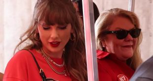 Taylor Swift's Mom Andrea Reps Travis Kelce — and Her Daughter! — with 'In My 87 Era' Pin at Chiefs Game